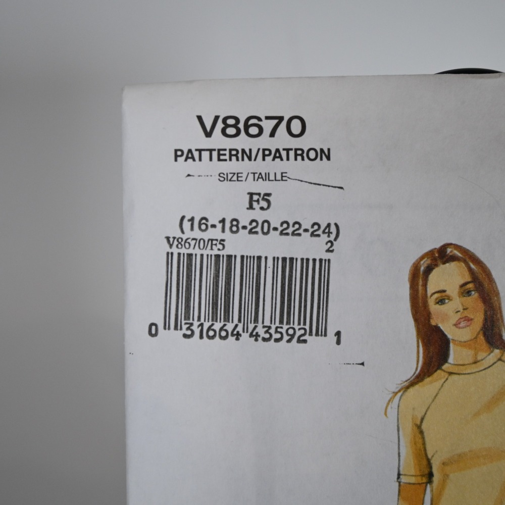 Vogue Patterns Sewing Pattern Misses 16-24 V8670 Uncut Factory Folded - Picture 2 of 7